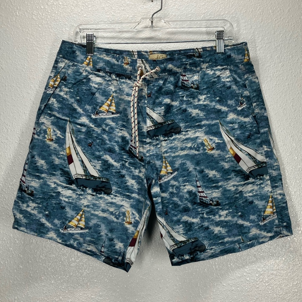 J. Crew Nautical Sailboat Print Swim Shorts